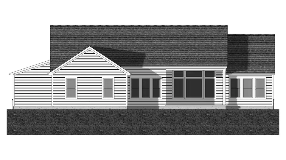 The Riverbend house plan, exterior view 3